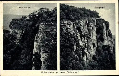 Ak Hessisch Oldendorf an der Weser, Hohenstein, Hirschkuppe, Mittelpartie