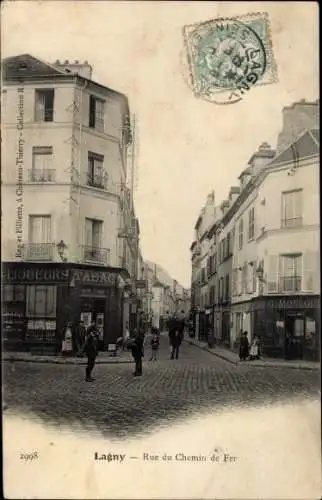 Ak Lagny-sur-Marne, Rue du Chemin de Fer