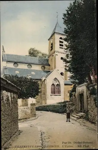 Ak Villeneuve Saint Georges Val de Marne, L´Église