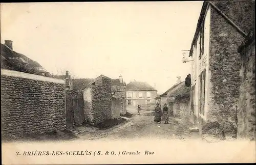 Ak Brières les Scellés Essonne, Grande Rue