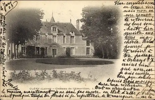 Ak Clery Loiret, Château de l´Émerillon