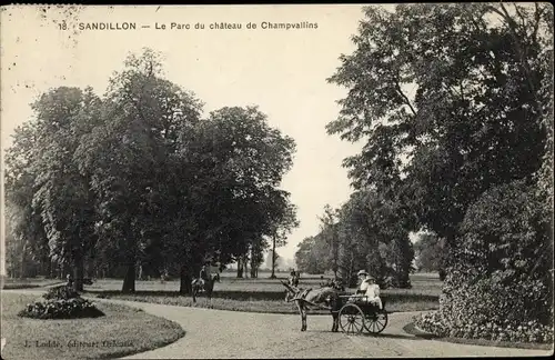 Ak Sandillon Loiret, Parc du Château de Champvallins