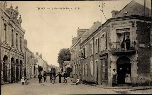 Ak Tiercé Maine et Loire, Rue de la Poste