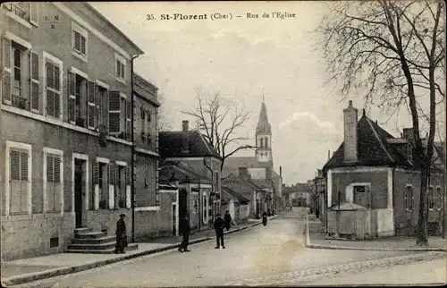 Ak Saint Florent Cher, Rue de l´Église