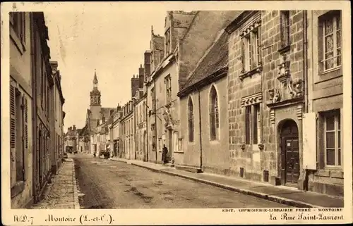 Ak Montoire Loir et Cher, La Rue Saint Laurent