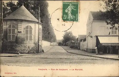 Ak Vaujours Seine Saint Denis, Rue de Vaujours, Le Marche