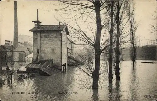 Ak Saint Denis Seine Saint Denis, Crue, Le 28 Janvier 1910, Hochwasser