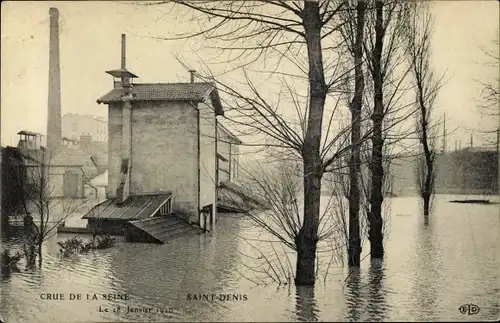 Ak Saint Denis Seine Saint Denis, Crue, Le 28 Janvier 1910, Hochwasser