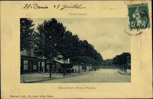 Ak Saint Denis Seine Saint Denis, Boulevard Felix Faure