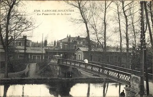 Ak Migennes Yonne, La Passerelle de la Gare