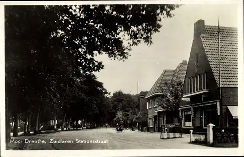 Ak Zuidlaren Drenthe Niederlande, Stationsstraat