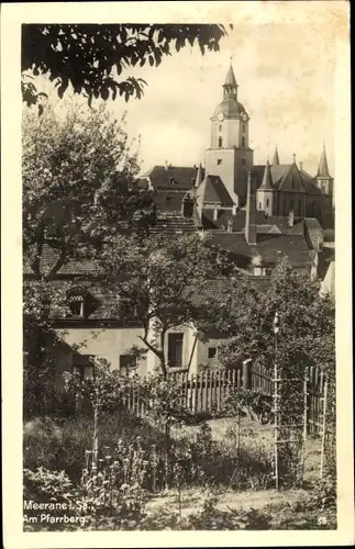 Ak Meerane in Sachsen, Partie am Pfarrweg, Kirche