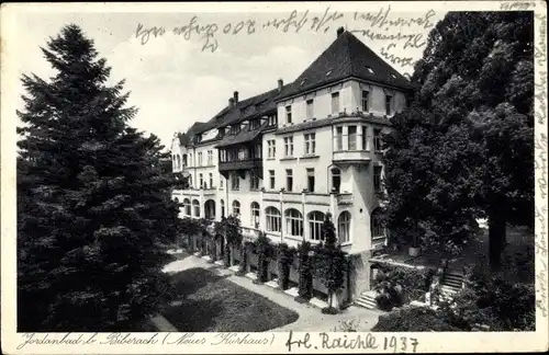 Ak Jordanbad bei Biberach im Schwarzwald, neues Kurhaus, Fassadenansicht