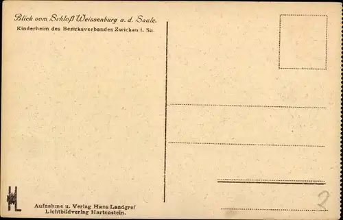 Ak Weißenburg an der Saale Thüringen, Panorama vom Ort, Blick vom Schloss, Kinderheim