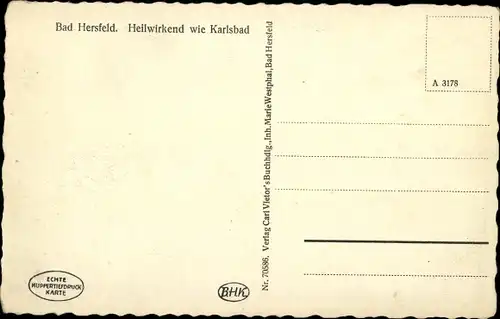 Ak Bad Hersfeld Hessen, Panorama vom Ort