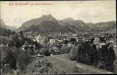 Ak Bad Reichenhall in Oberbayern, Hotel Panorama, Ort, Gebirge