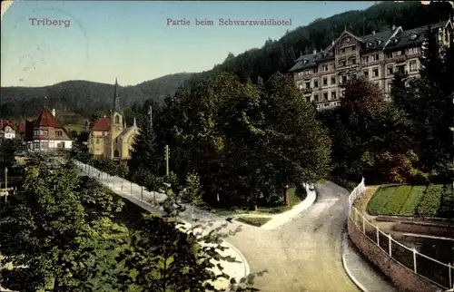 Ak Triberg im Schwarzwald, Partie beim Schwarzwaldhotel