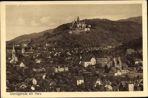 Ak Wernigerode am Harz, Teilansicht