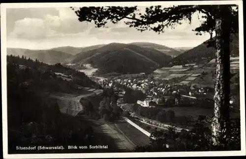 Ak Sitzendorf in Thüringen, Blick vom Sorbitztal