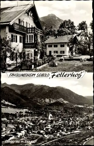Ak Lenggries in Oberbayern, Erholungsheim Seibold Feilerhof, Ort mit Seekar