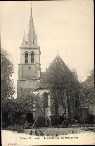 Ak Boissy Saint Leger Val de Marne, L´Église vue du Presbytère