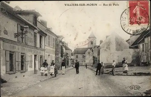 Ak Villiers-sur-Morin Seine et Marne, Rue de Paris