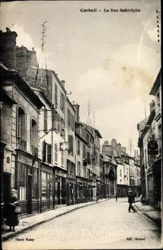 Ak Corbeil Essonne, Rue Saint Spire