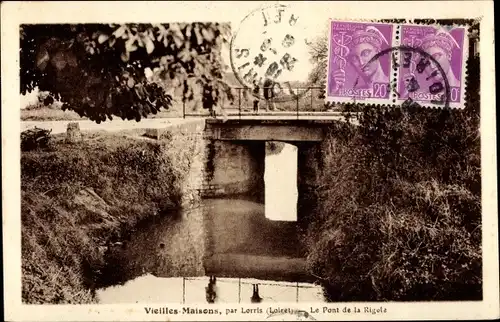 Ak Lorris Loiret, Le Pont de la Rigole