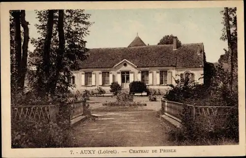 Ak Auxy Loiret, Château de Presle