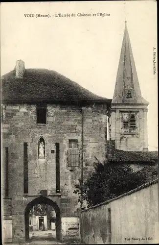 Ak Void Meuse, L'Entree du Chateau et l'Eglise