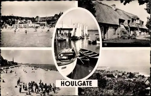 Ak Houlgate Calvados, Plage, Port, Chaunière, Bâteaux