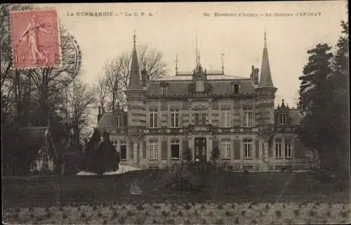 Ak Isigny sur Mer Calvados, Château d´Épinay