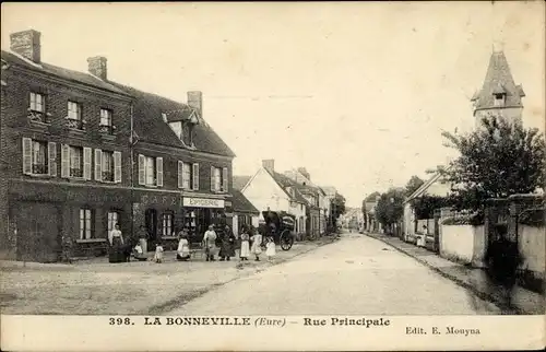 Ak La Bonneville Eure, Rue Principale