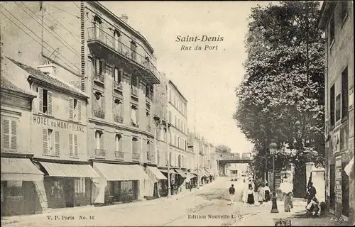 Ak Saint Denis Seine Saint Denis, Rue du Port