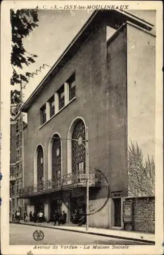 Ak Issy les Moulineaux Hauts de Seine, Avenue de Verdun, La Maison Sociale