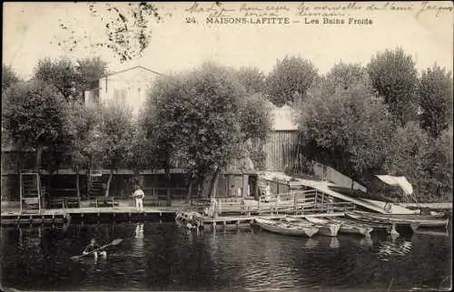 Ak Maisons Laffitte Yvelines, Les Bains Froids