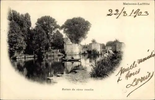 Ak Maisons Laffitte Yvelines, Ruines du vieux Moulin