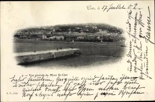 Ak Sète Cette Hérault, Vue générale du Mont St. Clair