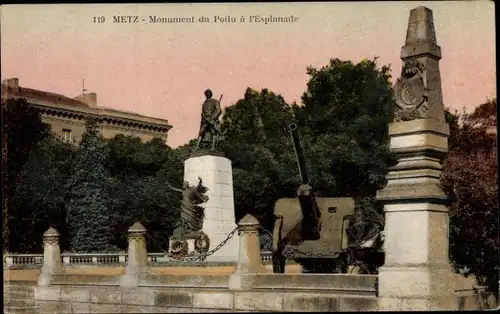 Ak Metz Moselle, Monument du Poilu à l'Esplanade
