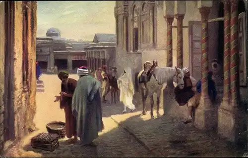 Künstler Ak Entree d'un Palais du Bey, Maghreb