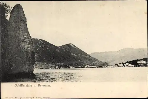 Ak Schillerstein und Brunnen Kanton Uri