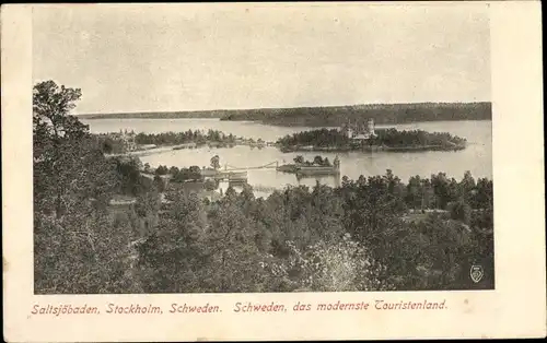 Ak Saltsjöbaden Schweden, Panorama