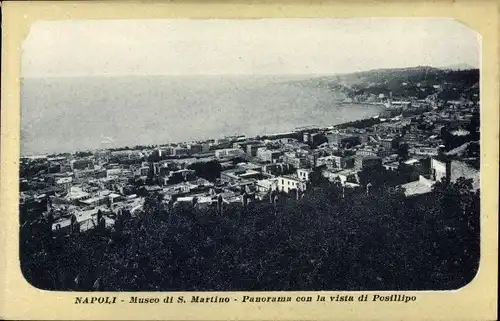 Passepartout Ak Napoli Neapel Campania, Museo di S. Martino, Panorama con la vista di Posillipo