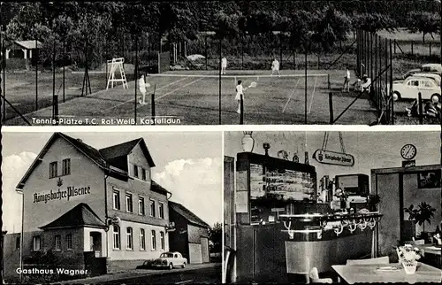 Ak Kastellaun im Rhein Hunsrück Kreis, Gasthaus Wagner, Tennis Plätze T. C. Rot Weiß