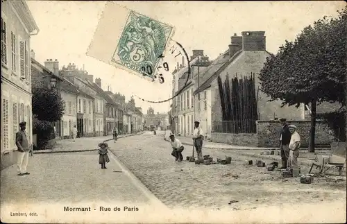Ak Mormant Seine et Marne, Rue de Paris