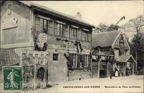 Ak Chennevières-sur-Marne Val de Marne, Hostellerie de l´Écu de France