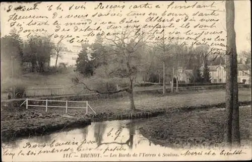 Ak Brunoy Essonne, Les Bords de l´Yerres à Soulins