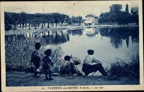 Ak Vigneux sur Seine Essonne, Lac