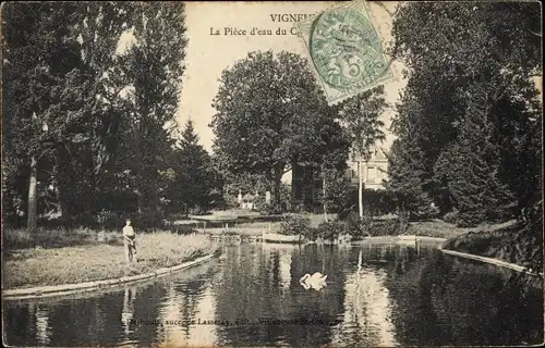 Ak Vigneux sur Seine Essonne, Pièce d´Eau