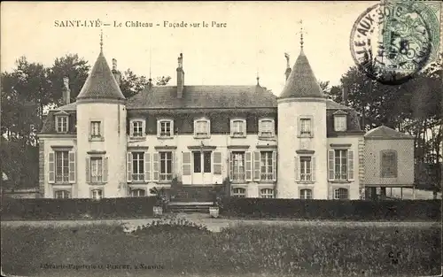 Ak Saint Lyé Loiret, Le Chateau, Facade sur le Parc